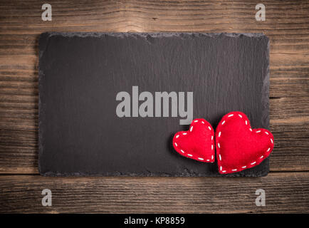 Valentines vintage cuori fatti a mano Foto Stock