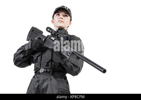 Femmina funzionario di polizia Foto Stock