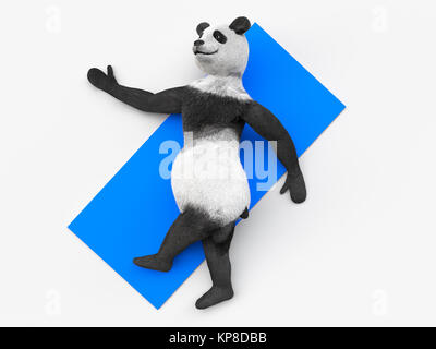 Carattere animale personaggio panda fare yoga Foto Stock