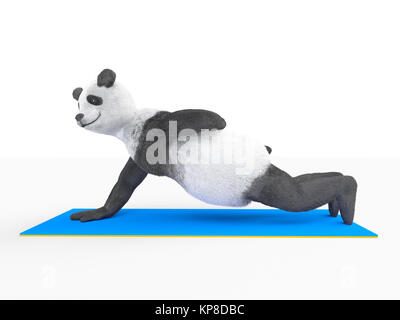 Carattere animale personaggio panda fare yoga Foto Stock