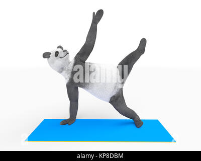 Carattere animale personaggio panda fare yoga Foto Stock