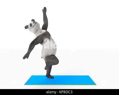 Carattere animale personaggio panda fare yoga Foto Stock