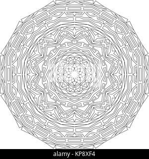 Mandala, modello di libro di pittura adulto, aiuto di meditazione, venire a riposare Foto Stock