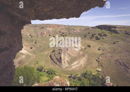 Duraton canyon parco naturale, Sepulveda, Spagna Foto Stock