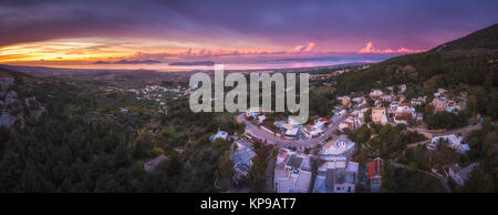 Zia panorama al tramonto, isola di Kos in Grecia. Foto Stock