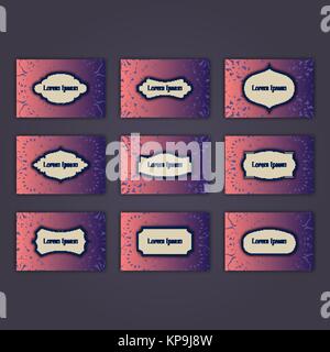 Lussuoso business card set design con orientale floreale elementi mandala. Illustrazione Vettoriale