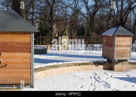 Inverno a Berlino il parco di Friedrichshain Foto Stock