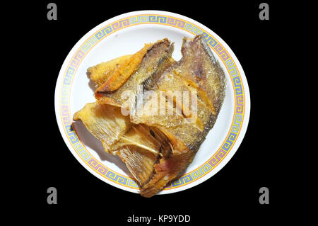 Fritte pelle di serpente Pesce Gourami, cibo tailandese Foto Stock