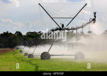 Grande movimento laterale di un sistema di irrigazione Foto Stock