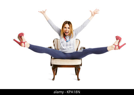 Io sono il vincitore, Crazy felicità Foto Stock
