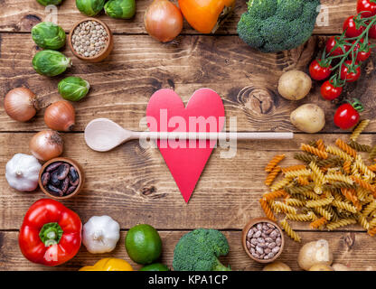 Sani e freschi di verdura biologica e ingredienti alimentari Foto Stock