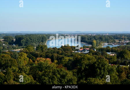 Vista dalla Cattedrale di Speyer al Reno Foto Stock