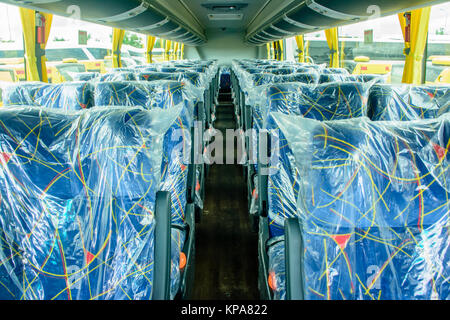 Il design degli interni di un marchio nuovo bus Foto Stock