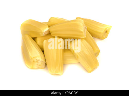 Cumulo di giallo carne Jackfruit isolati su sfondo bianco Foto Stock