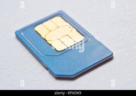 La scheda SIM per telefono cellulare isolato Foto Stock