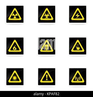 Segno di pericolo le icone Foto Stock