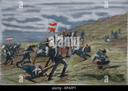 Schleswig-Holstein questione. La Prima guerra dello Schleswig o tre anni di guerra (1848-1851). Battaglia di Kolding on April 23, 1849. Foto Stock