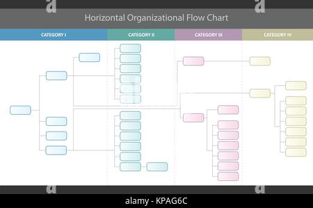 Organizzazione orizzontale del flusso aziendale grafico grafica vettoriale Illustrazione Vettoriale