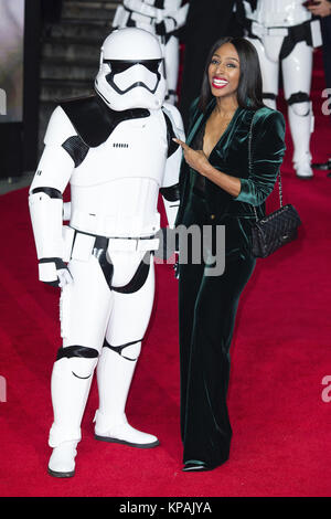 Alexandra Burke assiste la "Star Wars: ultimi Jedi' premiere europeo al Royal Albert Hall il 12 dicembre 2017 a Londra, Gran Bretagna. | Utilizzo di tutto il mondo Foto Stock