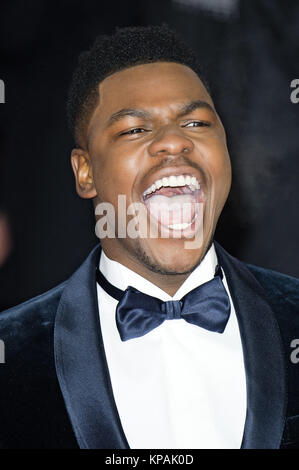 John Boyega assiste la "Star Wars: ultimi Jedi' premiere europeo al Royal Albert Hall il 12 dicembre 2017 a Londra, Gran Bretagna. | Utilizzo di tutto il mondo Foto Stock