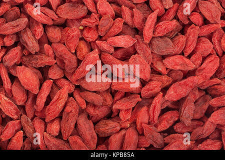 Essiccati Goji bacche. Sfondo di red mature goji bacche. Foto Stock