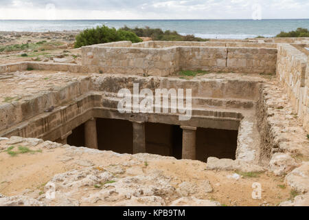 Le Tombe dei Re, parte del sito archeologico in Paphos, Cipro Foto Stock