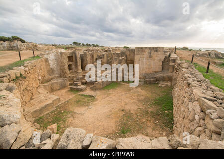 Le Tombe dei Re, parte del sito archeologico in Paphos, Cipro Foto Stock