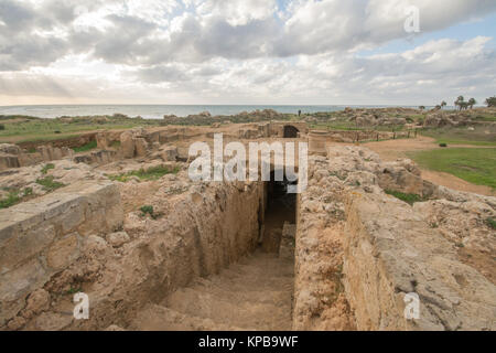 Le Tombe dei Re, parte del sito archeologico in Paphos, Cipro Foto Stock