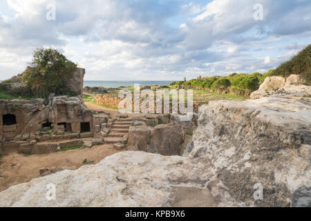 Le Tombe dei Re, parte del sito archeologico in Paphos, Cipro Foto Stock