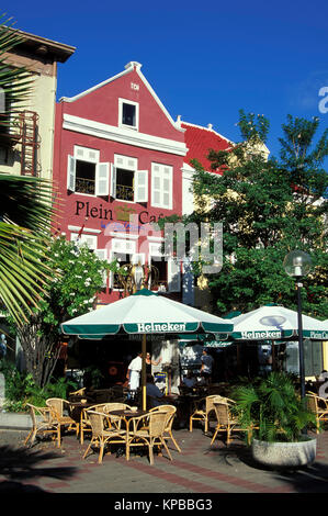 Willemstad, Wilhemina-square, Cafe, Curacao, Antille olandesi Foto Stock