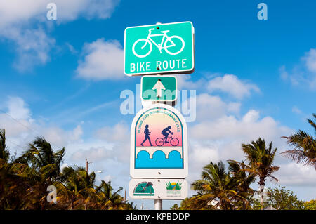 Florida Keys Overseas Heritage Trail ciclabile segno, Key West, Florida Foto Stock