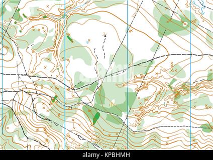 Carte topografiche mappa vettoriale Foto Stock