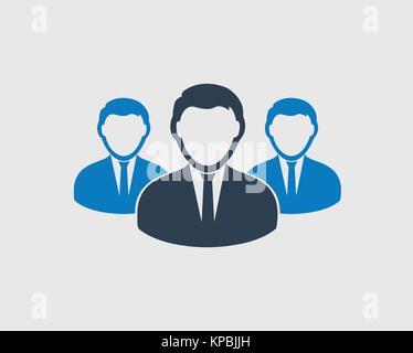 Il team aziendale e la relativa icona. I dipendenti dietro il leader. Illustrazione Vettoriale
