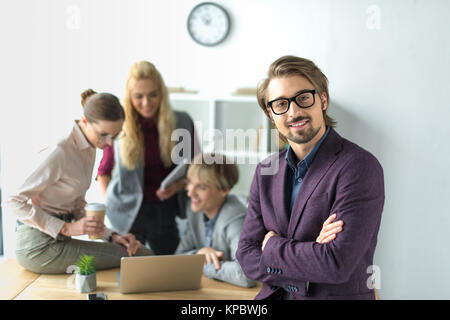 Sorridente team leader Foto Stock