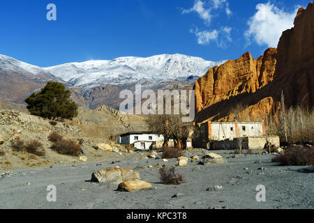 Case in Dhakmar, Mustang Superiore regione, Nepal. Foto Stock