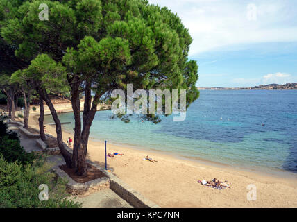 Spiaggia di Palau Costa Smeralda, Sardegna, Italia, mare Mediterraneo, Europa Foto Stock