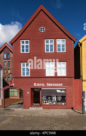 Edificio numero 37 di Bryggen a Bergen, Norvegia. Foto Stock