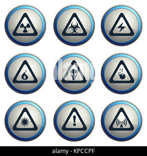 Segno di pericolo le icone Foto Stock