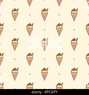 Vettore di Seamless pattern. Caramelle motif. Gelati e cuori. Illustrazione Vettoriale