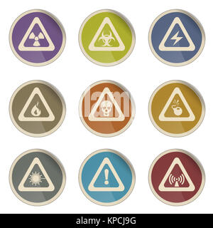 Segno di pericolo le icone Foto Stock