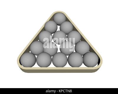 Palline da biliardo nel telaio triangolare Foto Stock