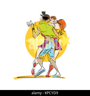 Coppia danzante ballo latino americano Foto Stock