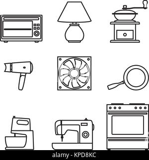 Home appliance icone vettoriali Illustrazione Vettoriale