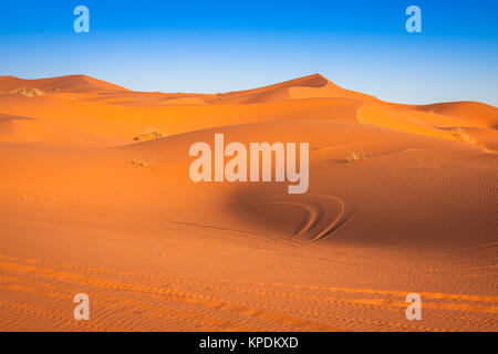 Le dune di sabbia del deserto del Sahara,merzouga,Marocco Foto Stock