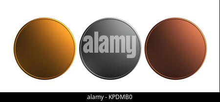 Oro Argento bronzo moneta Foto Stock