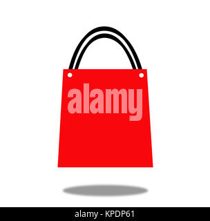 Red shopping bag isolato Foto Stock