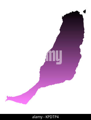 Mappa di Fuerteventura Foto Stock