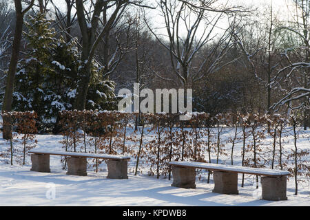 Inverno a Berlino il parco di Friedrichshain Foto Stock