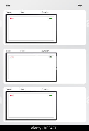 Il mirino della fotocamera modello di storyboard 3 telaio Foto Stock