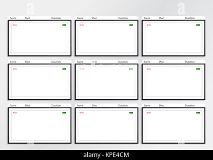 Il mirino della fotocamera modello di storyboard 9 telaio Foto Stock